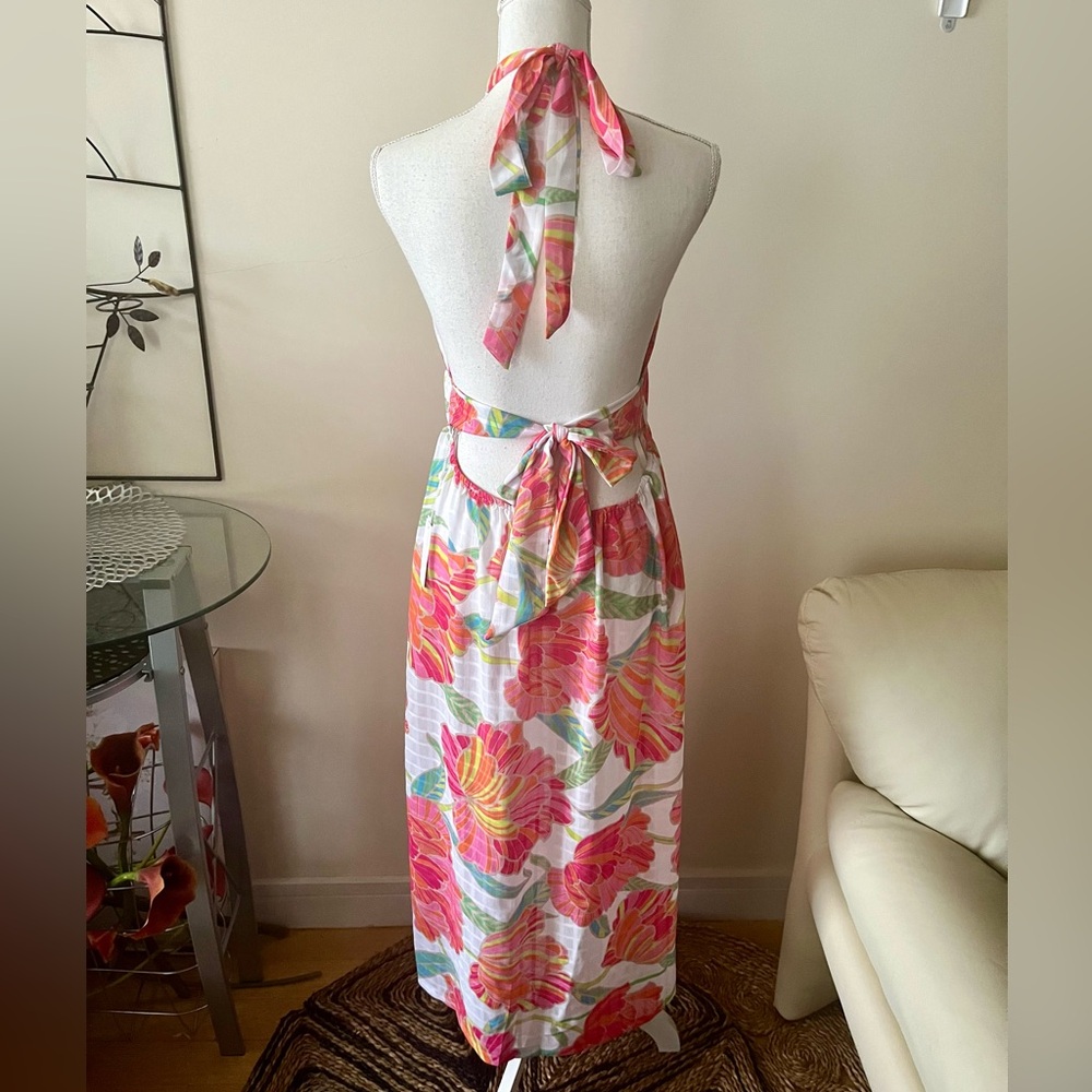Trina Turk Poppy Floral Print High Neck Midi Dress Swim Cover Up Size Large NWT - Picture 14 of 14